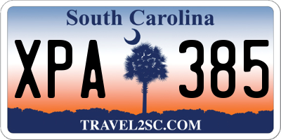 SC license plate XPA385