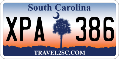 SC license plate XPA386