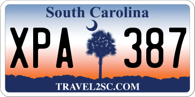 SC license plate XPA387