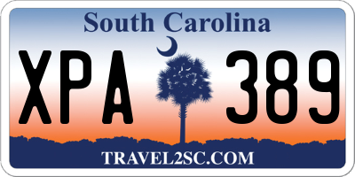 SC license plate XPA389