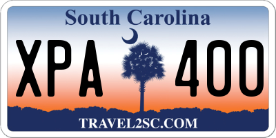 SC license plate XPA400
