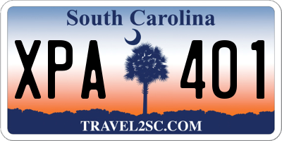 SC license plate XPA401