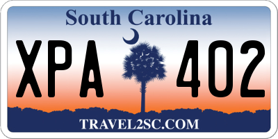 SC license plate XPA402