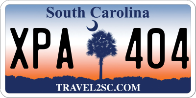 SC license plate XPA404