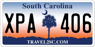 SC license plate XPA406