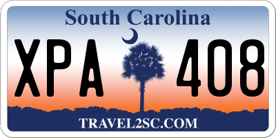 SC license plate XPA408