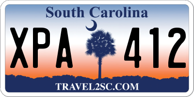 SC license plate XPA412