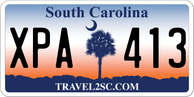 SC license plate XPA413