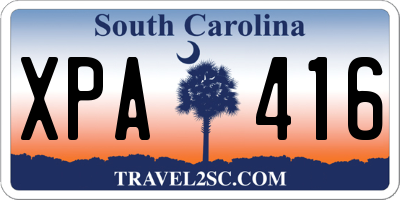 SC license plate XPA416