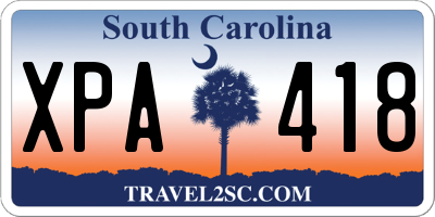 SC license plate XPA418