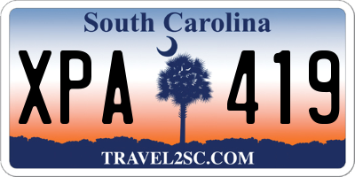 SC license plate XPA419