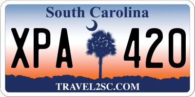SC license plate XPA420