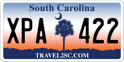 SC license plate XPA422