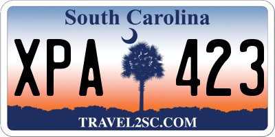 SC license plate XPA423