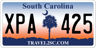 SC license plate XPA425