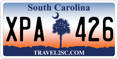 SC license plate XPA426