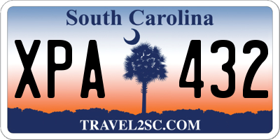 SC license plate XPA432
