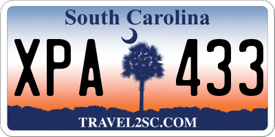 SC license plate XPA433