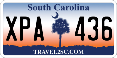SC license plate XPA436