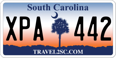 SC license plate XPA442