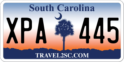 SC license plate XPA445