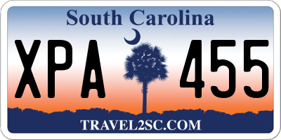SC license plate XPA455