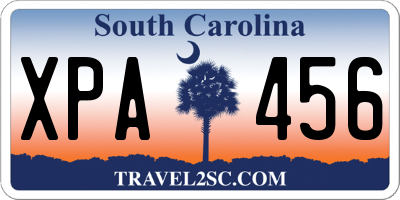 SC license plate XPA456