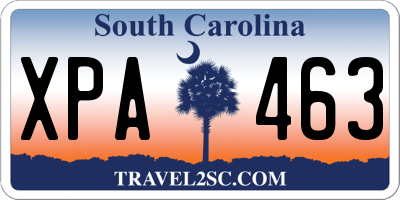 SC license plate XPA463
