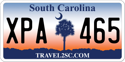SC license plate XPA465