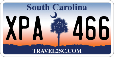 SC license plate XPA466