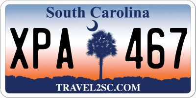 SC license plate XPA467