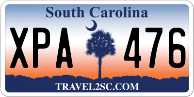 SC license plate XPA476