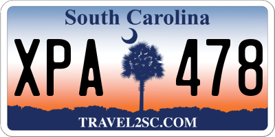 SC license plate XPA478