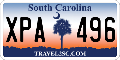 SC license plate XPA496