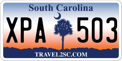 SC license plate XPA503
