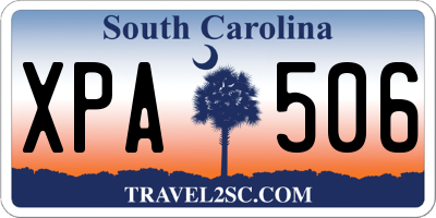 SC license plate XPA506