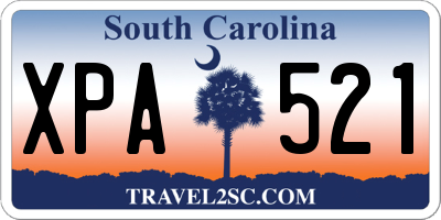 SC license plate XPA521