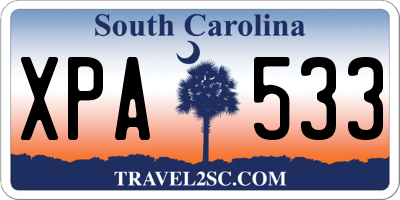 SC license plate XPA533