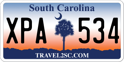 SC license plate XPA534