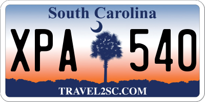 SC license plate XPA540