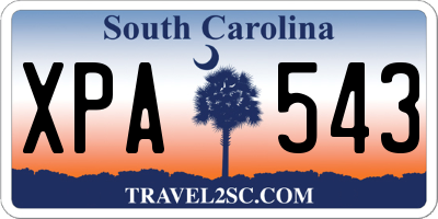 SC license plate XPA543