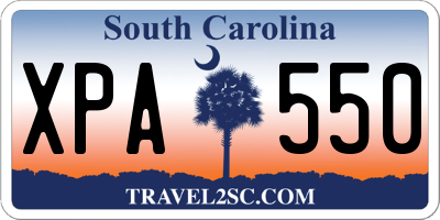 SC license plate XPA550
