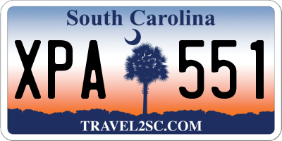 SC license plate XPA551