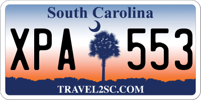 SC license plate XPA553