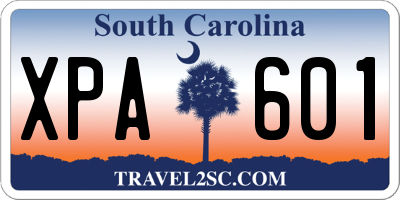 SC license plate XPA601