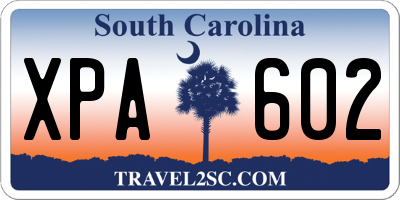 SC license plate XPA602