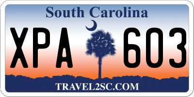 SC license plate XPA603