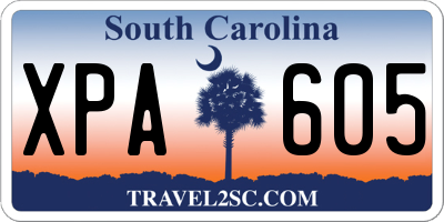 SC license plate XPA605