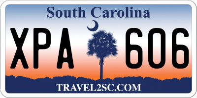 SC license plate XPA606