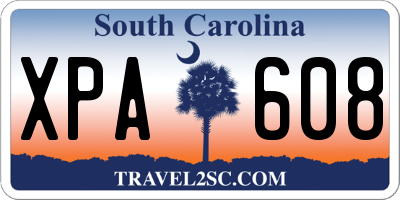 SC license plate XPA608